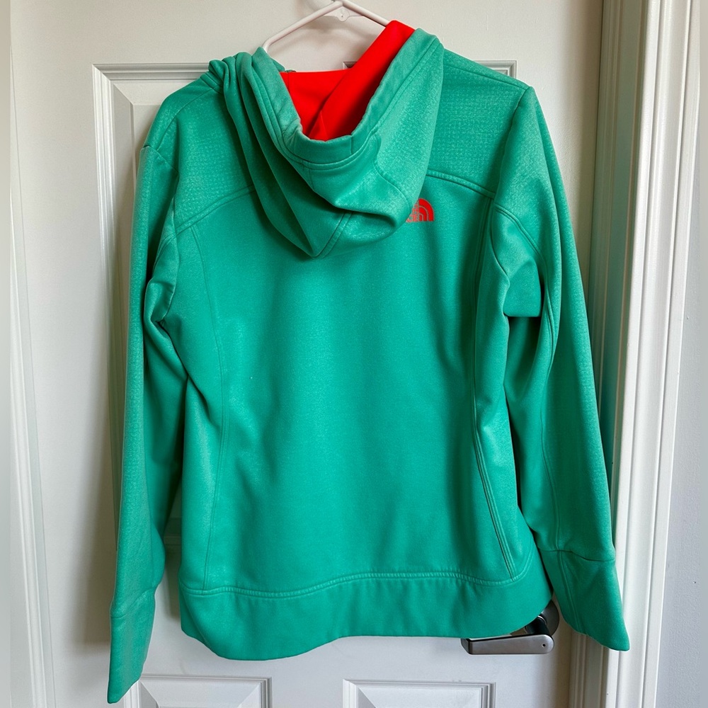 Women’s The North Face Hooded Jacket Mint Green & Orange (L) - Picture 2 of 3